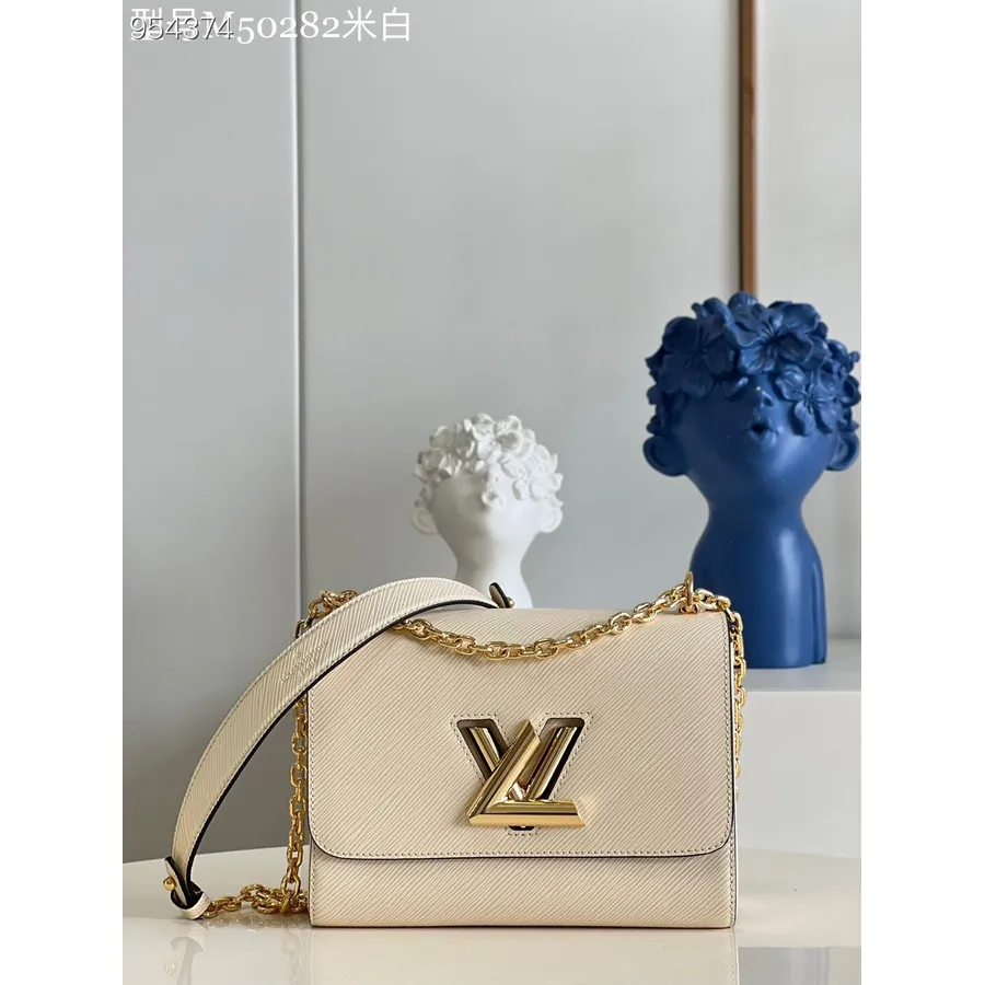 Louis Vuitton Kedja Twist Mm Väska 23cm Epi Canvas Läder Vår/sommar 2022 Kollektion M50282, Elfenben