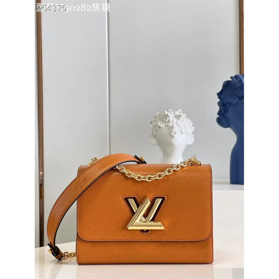 Louis Vuitton Kedja Twist Mm Väska 23cm Epi Canvas Läder Vår/sommar 2022 Kollektion M50282, Karamell