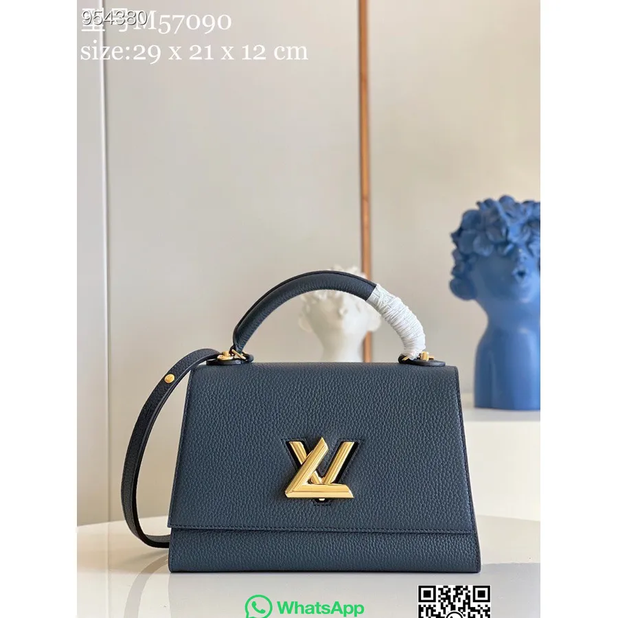 Bolsa Louis Vuitton Com Uma Alça Torcida Mm 30cm Couro Taurillon Coleção Primavera/verão 2022 M57090, Azul Marinho