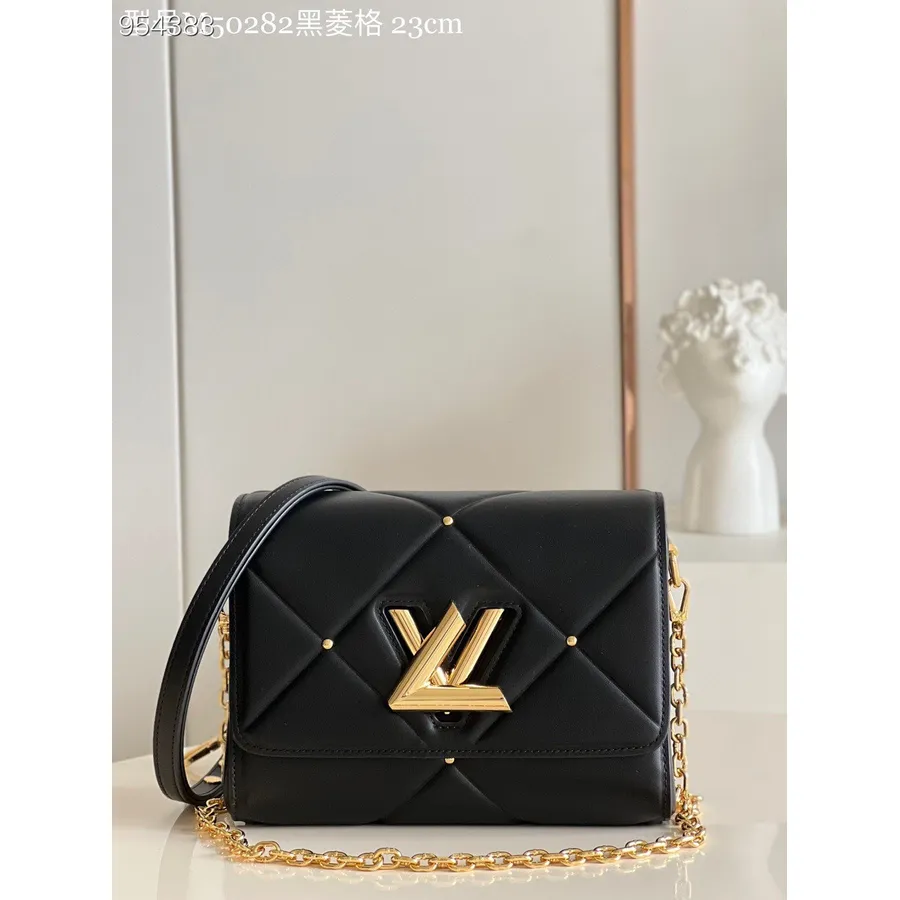 Louis Vuitton Twist Pm Väska 20cm Fårskinnsläder Vår/sommar 2022 Kollektion M59029, Svart