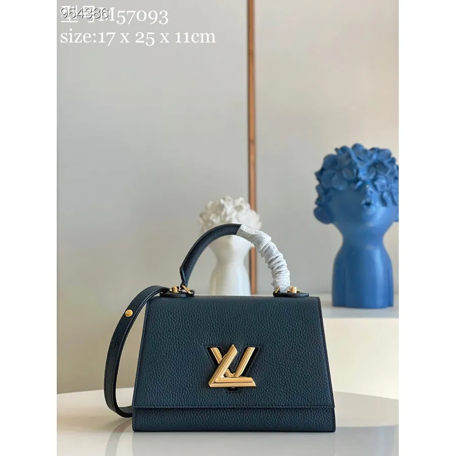 Louis Vuitton One Handle Twist Pm Bag 25cm Taurillon δέρμα άνοιξη/καλοκαίρι 2022 συλλογή M57093, μπλε ναυτικό