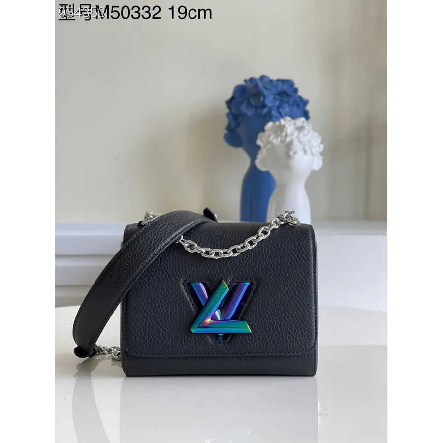 Louis Vuitton Love Lock Charms Twist PM Bag 18cm Skóra Taurillon Kolekcja Wiosna/lato 2022 M50332, Czarny