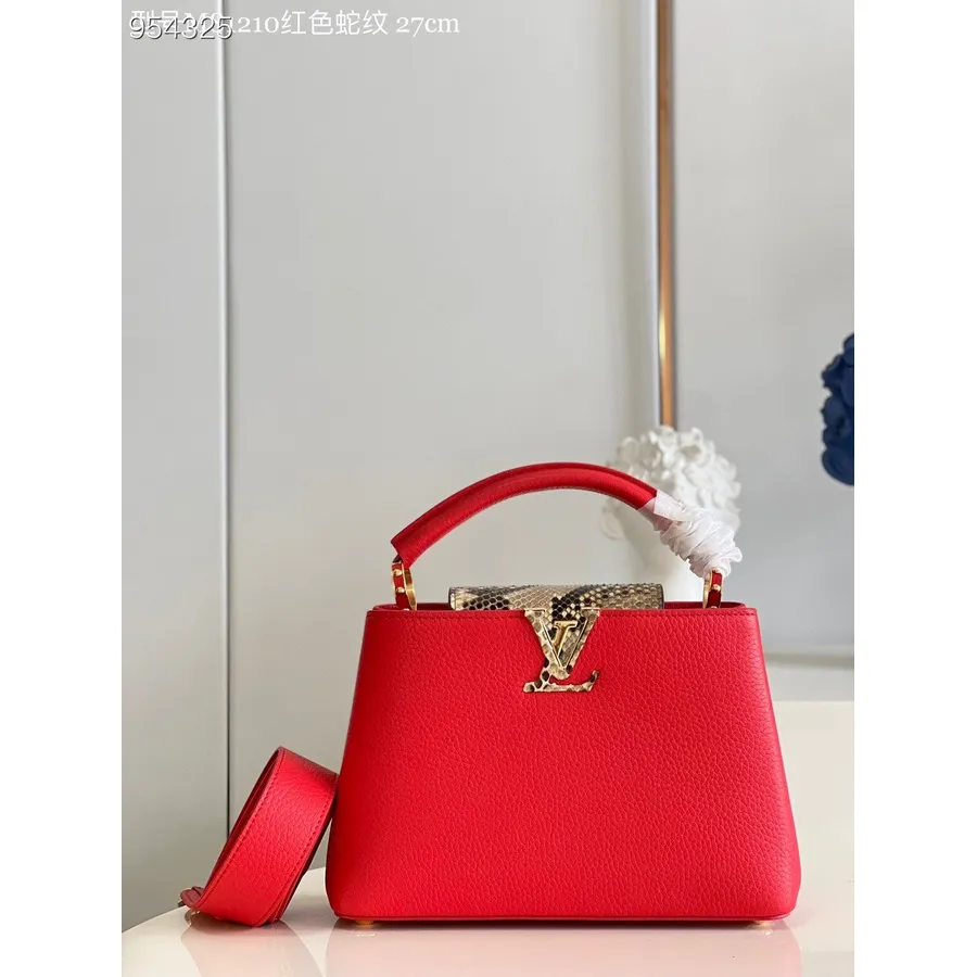 Bolsa Louis Vuitton Capucines Python 27cm Couro Taurillon Coleção Primavera/verão 2022 M81210, Vermelho