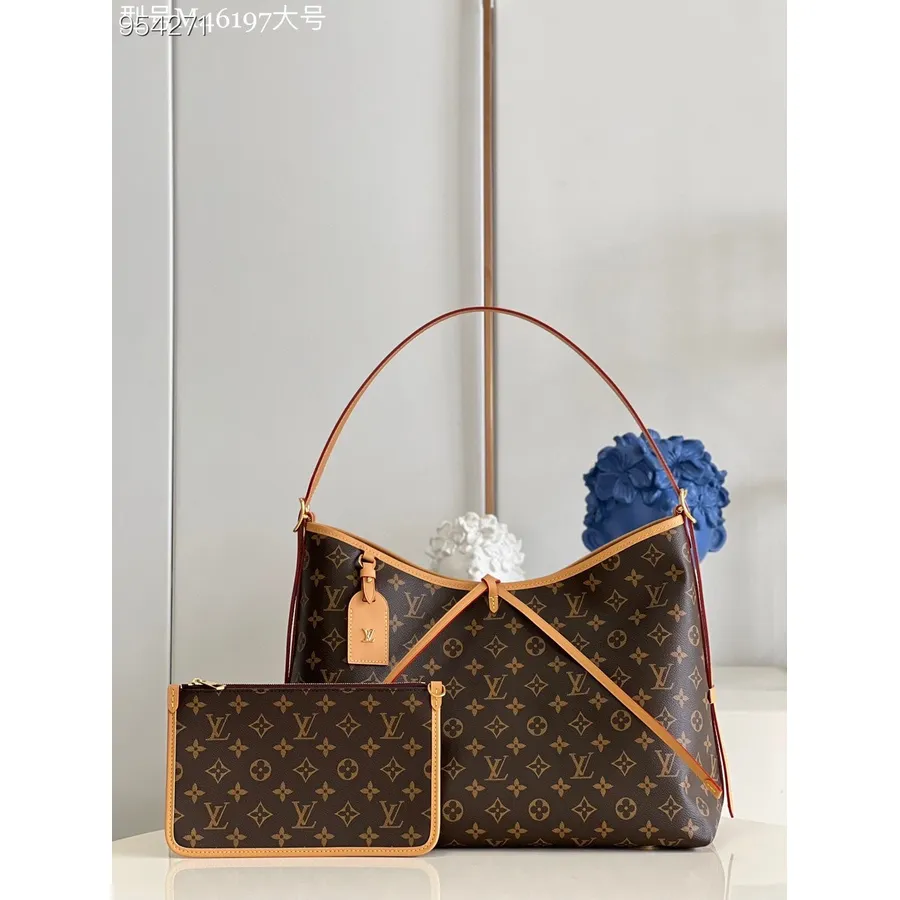 Louis Vuitton Carryall Mm Tas 40cm Monogram Canvas Leer Lente/zomer 2022 Collectie M46197, Bruin