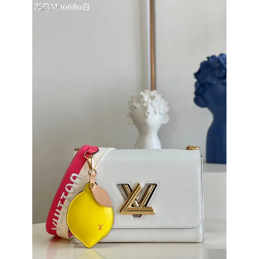 Bolsa Louis Vuitton Twist Mm 20cm Epi Lona Couro Coleção Primavera/verão 2022 M50332, Branco