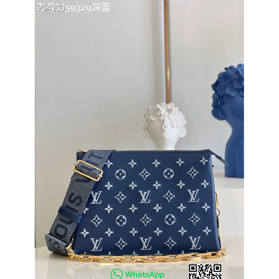 Louis Vuitton Coussin Pm чанта 26 см Vuittamins монограм с релефна пухкава кожа от агнешка кожа колекция пролет/лято 2022 M57790