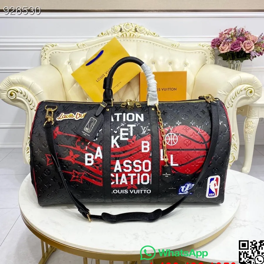 Louis Vuitton X NBA Basketball-Keepall, 55 Cm, Monogramm-geprägtes Canvas-Leder, Frühjahr/sommer-kollektion 2022, M58516, Schwar