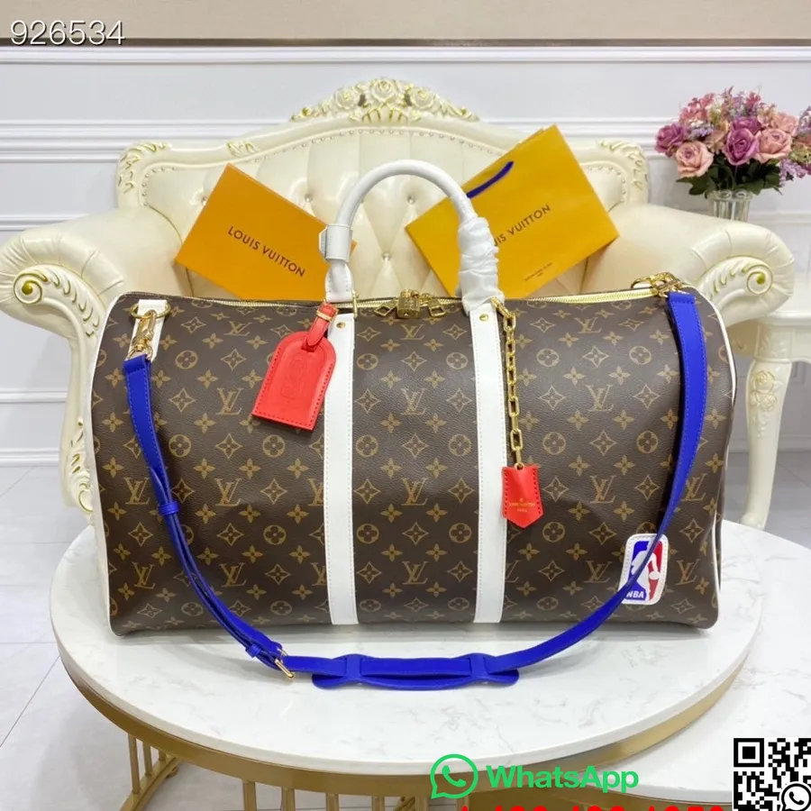 Louis Vuitton X NBA Basketball Keepall 55 Cm Monogramm Antarctica Canvas Leder Frühjahr/Sommer 2022 Kollektion M45586, Braun