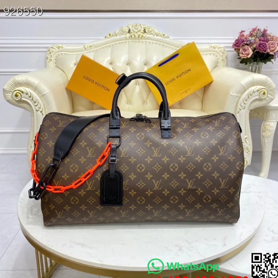 Louis Vuitton Keepall 50cm Monogram Canvas Læder Forår/sommer 2022 Kollektion M44471, Brun