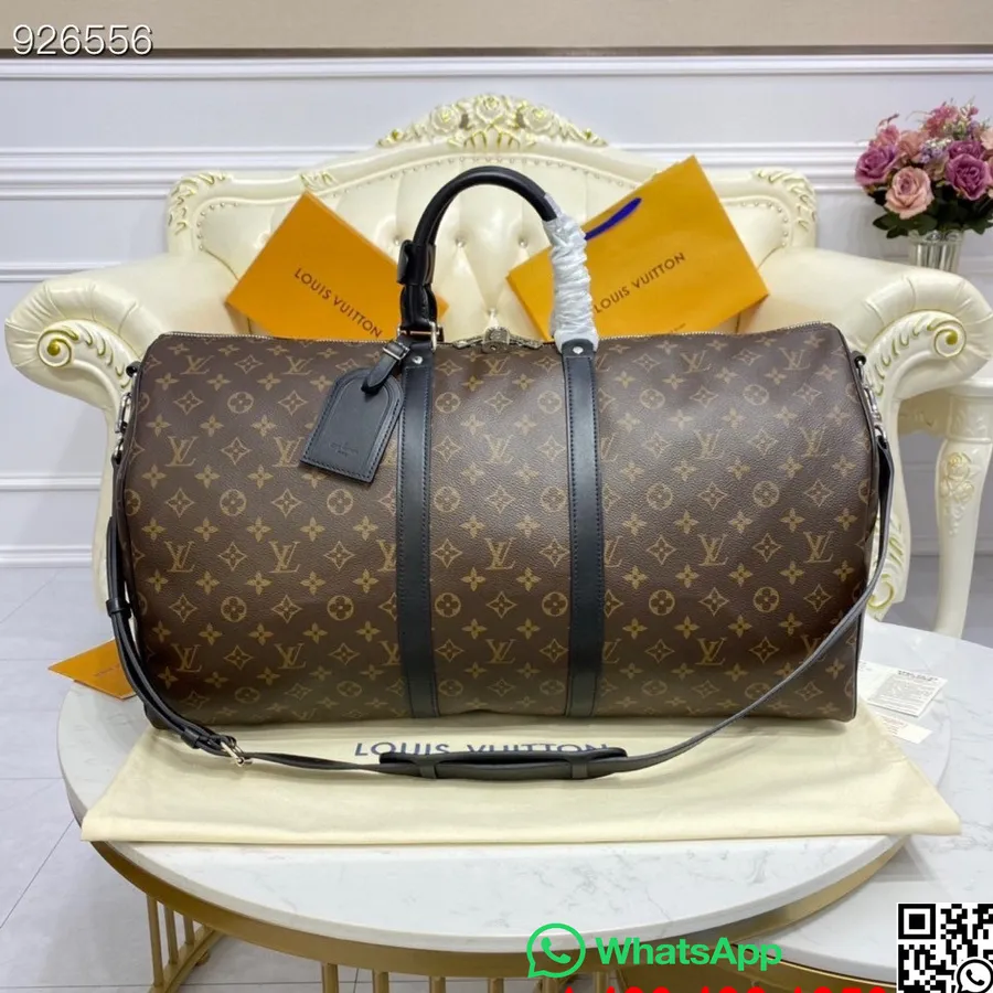 Louis Vuitton Keepall 55cm Monogram Canvas Læder Forår/sommer 2022 Kollektion M56714, Sort