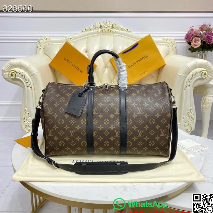 Louis Vuitton Keepall 45cm Monogram Canvas Læder Forår/sommer 2022 Kollektion M56711, Sort