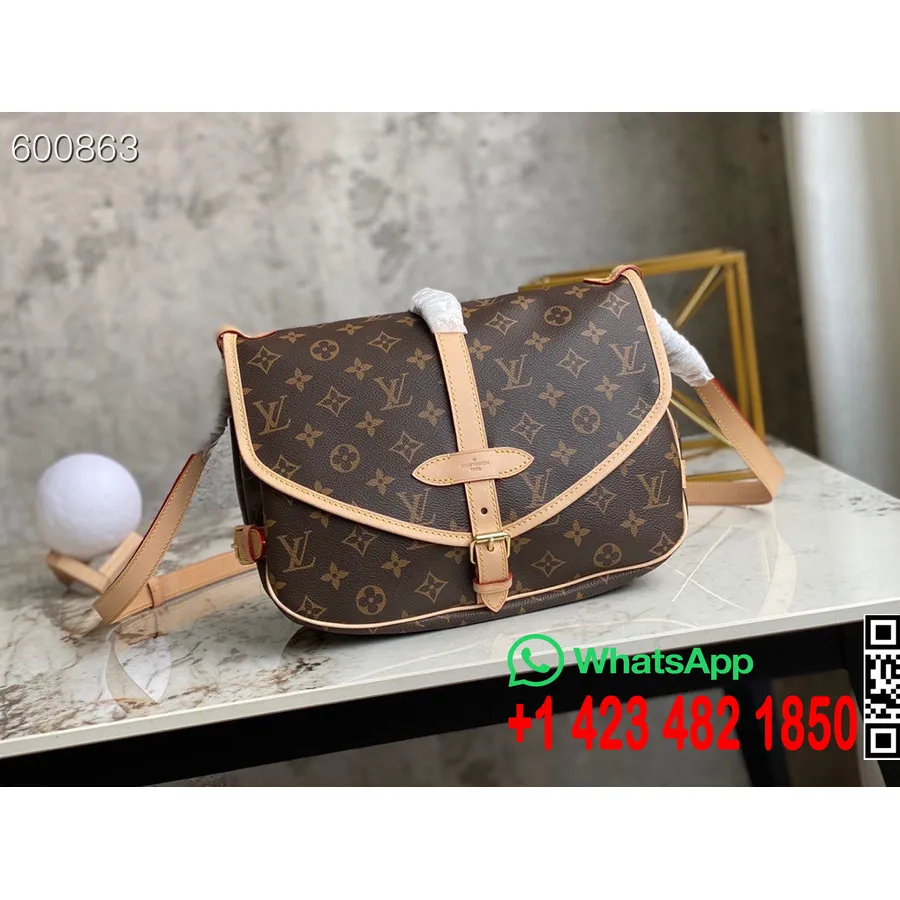 Louis Vuitton Saumur Messenger Bag 28cm Monogram Canvas Vår/sommer 2021 Kolleksjon M40710, Brun