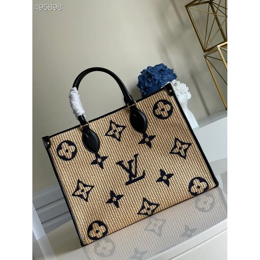 Louis Vuitton Onthego Taška Mm 35cm Rafie/hovězí Kůže Kolekce Jaro/léto 2021 M57707, černá