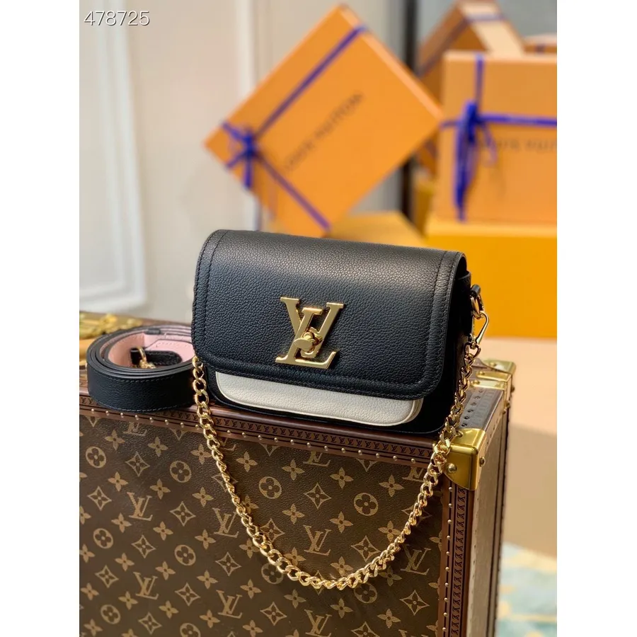 Louis Vuitton Lock Me Tender Bag 20cm Kornet Kalveskinn Vår/sommer 2021 Kolleksjon M58555, Svart