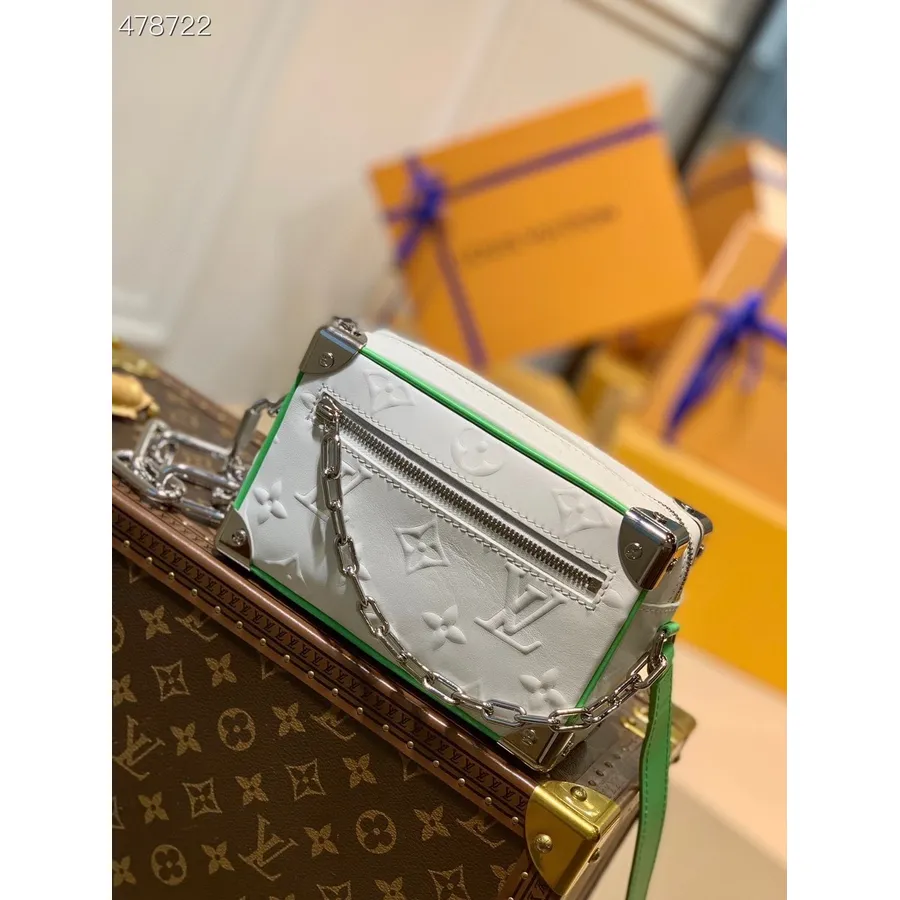 Louis Vuitton Mini Myk Bagasjerom 18cm Zoom Med Venner Monogram Lerret Vår/sommer 2021 Kolleksjon M44480, Hvit