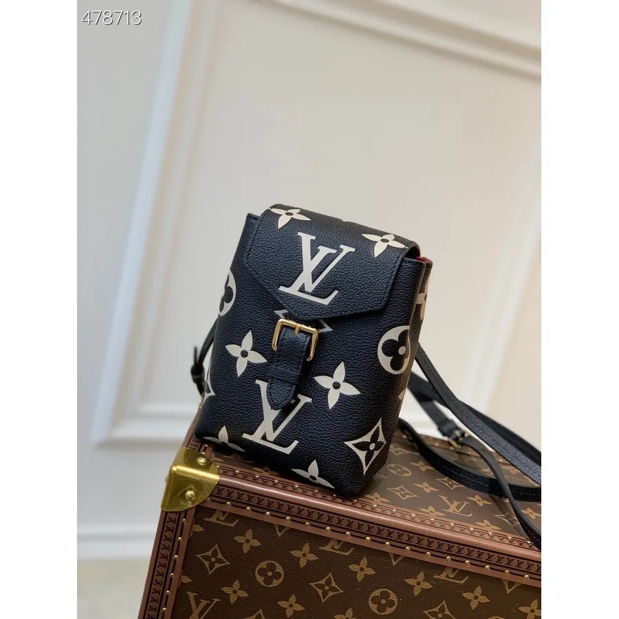 Маленькая сумка-рюкзак Louis Vuitton 20см в бассейне с монограммой, коллекция весна/лето 2021 M80783, черный