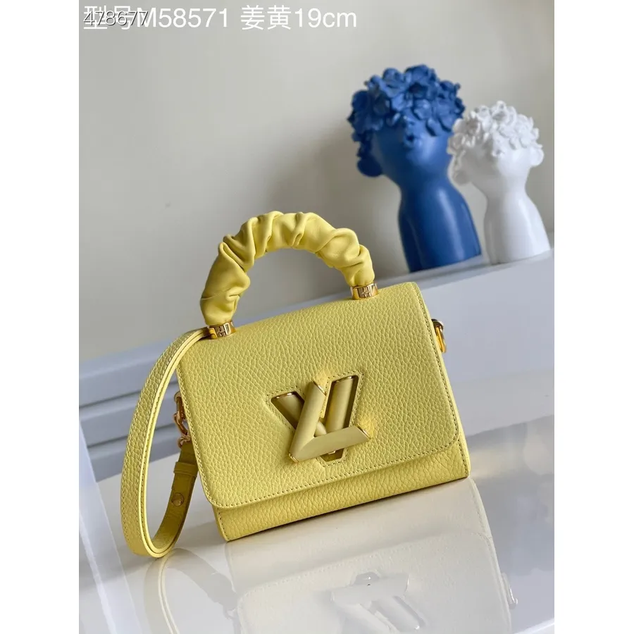 Louis Vuitton Twist Scrunchie Mm Laukku 18cm Taurillon Sileä Vasikannahka Kevät/kesä 2021 Mallisto M58571, Inkivääri Keltainen