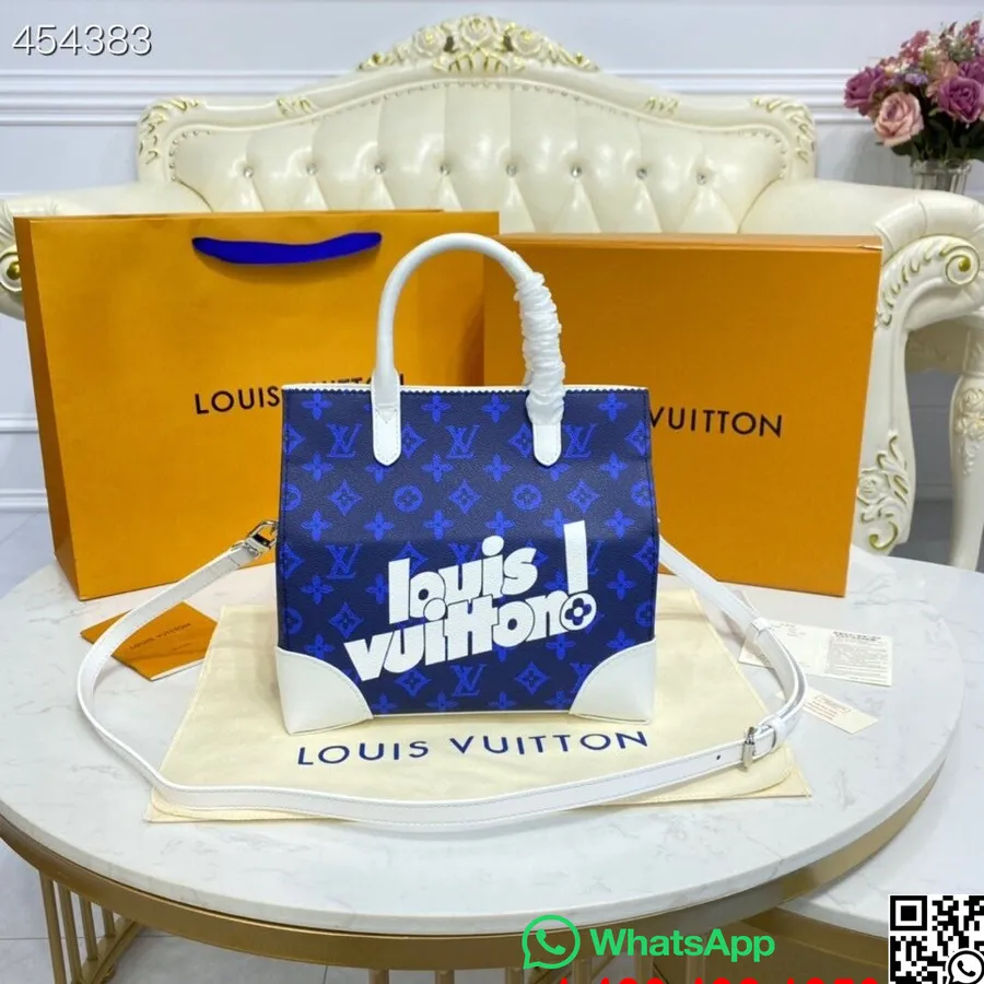 Louis Vuitton Bæreveske 24 Cm Monogram Lerret Vår/sommer 2021 Kolleksjon M46113, Blå