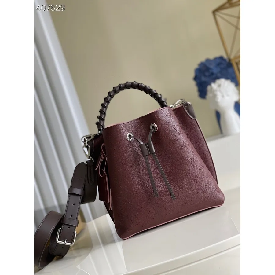 Louis Vuitton Muria Taske 22 Cm Mahina Kalveskind Læder Forår/sommer 2021 Kollektion M55801, Bordeaux