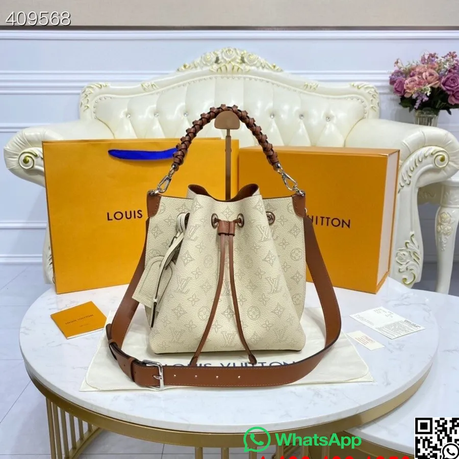 Louis Vuitton Muria Taske 22 Cm Mahina Kalveskind Læder Forår/sommer 2021 Kollektion M55801, Creme