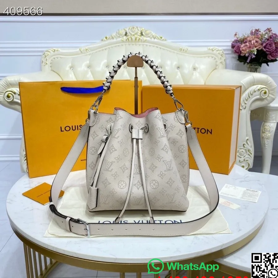 Louis Vuitton Muria Taske 22cm Mahina Kalveskind Læder Forår/sommer 2021 Kollektion M57526, Mist