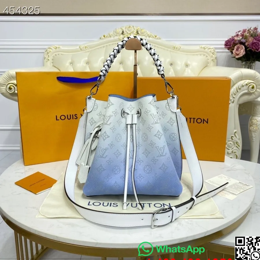 Louis Vuitton Muria Taske 22 Cm Mahina Kalveskind Forår/sommer 2021 Kollektion M57853, Gradient Blå