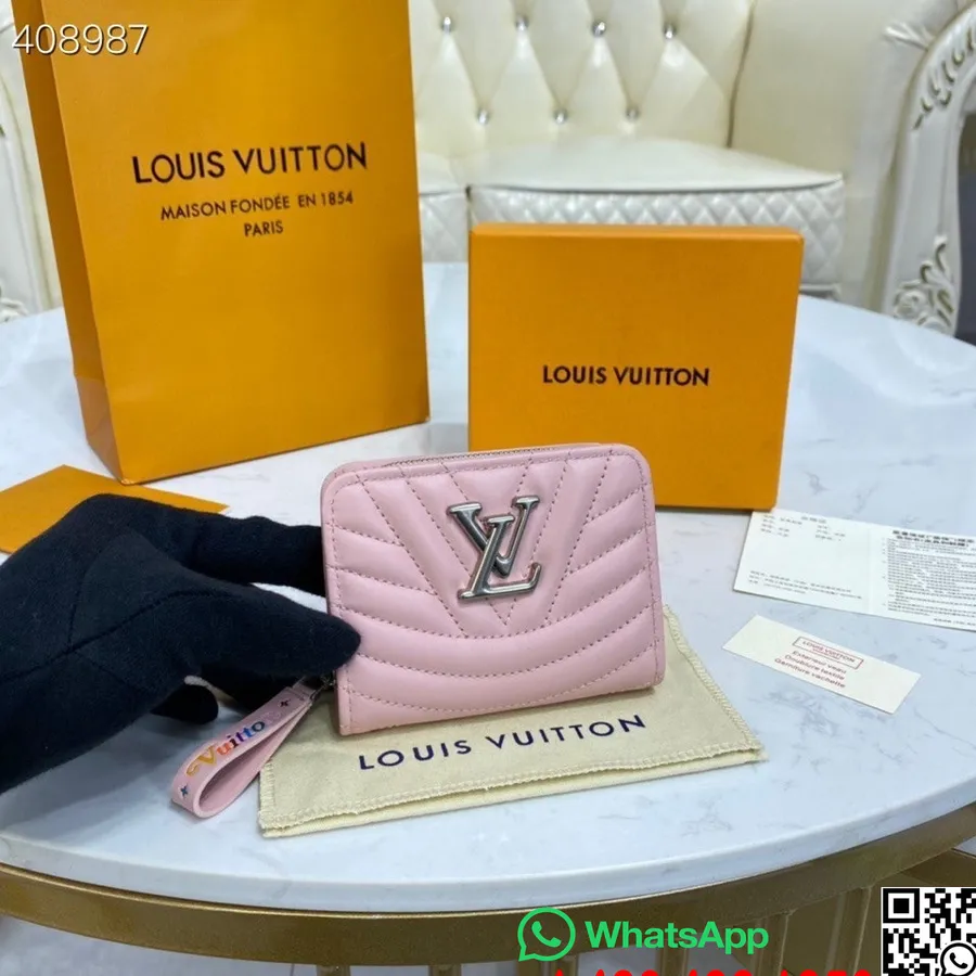 Portafoglio Louis Vuitton New Wave Compatto Con Zip 12 Cm Pelle Di Vitello Collezione Primavera/estate 2021 M63730, Rosa