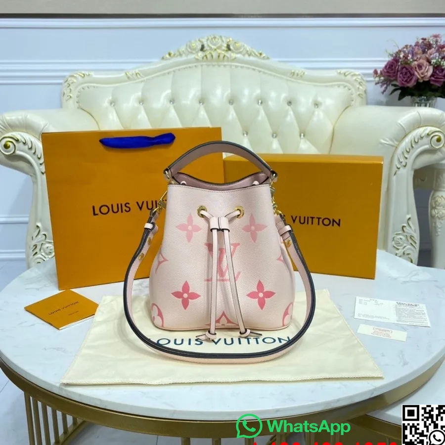 Louis Vuitton By The Pool Neonoe Bb Bucket Bag 20cm Monograma Empreinte Lona Couro Coleção Primavera/verão 2021 M50282, Rosa