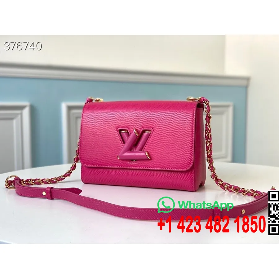 Louis Vuitton Twist Mm Bag 24cm Epi Canvas Skinn Vår/sommer 2021 Kolleksjon M50282, Rosa Rosa