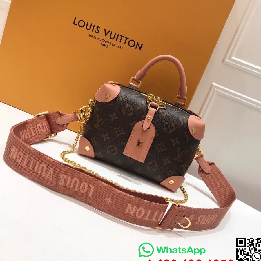 Louis Vuitton Petite Malle Souple чанта 20 см монограм платнена колекция есен/зима 2020 M45531, праскова