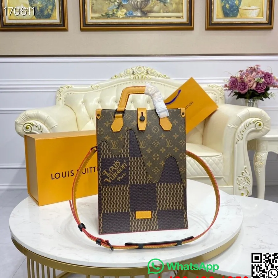 Louis Vuitton Mini Tote Bag 26cm Giant Damier Ebene Canvas Spring/Summer 2021 Collection N40355, Brown