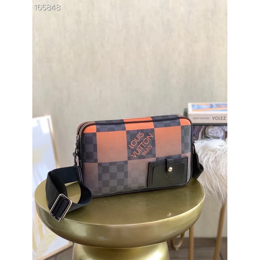 Louis Vuitton Alpha Kurirska Torba 26 Cm Giant Damier Graphite Canvas Kolekcija Jesen/zima 2020 N40421, Oranžna