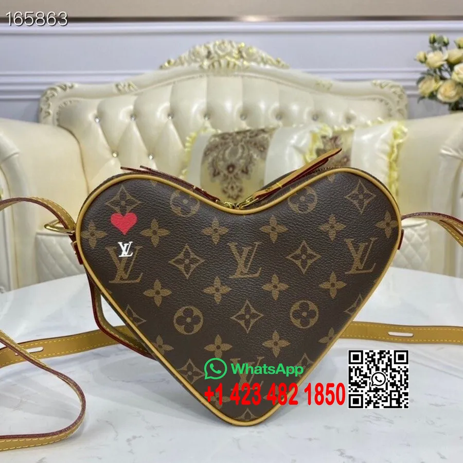 Παιχνίδι Louis Vuitton σε Coeur Heart Bag 22cm μονόγραμμα παιχνίδι καμβά για συλλογή άνοιξη/καλοκαίρι 2021 M57456, καφέ