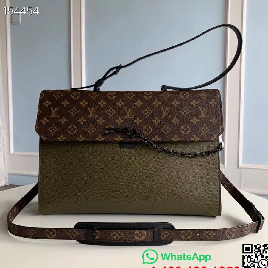 Louis Vuitton Robusto Koffert 40 Cm Taiga Skinn Vår/sommer 2021 Kolleksjon M30591, Khaki Grønn