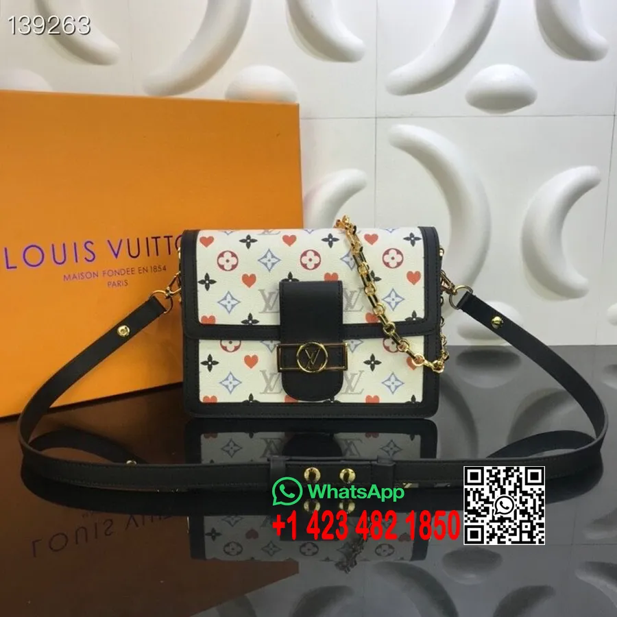 Louis Vuitton Dauphine Tasche Monogram Canvas Cruise 2021 Poker Collection M44391, Weiß/multi