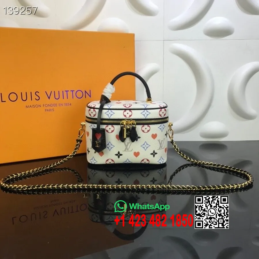 Louis Vuitton Kolekcija Za Poker M45163, Platnena Torba S Monogramom, 22 Cm, Cruise 2021., Bijela/multi