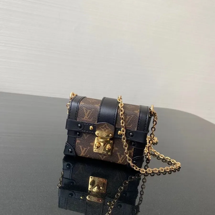 Louis Vuitton Mini Trunk Essentials Torba Z Obeskom Za Ključe 12 Cm Monogram Iz Platne Kolekcije Jesen/zima 2020, Rjava/črna