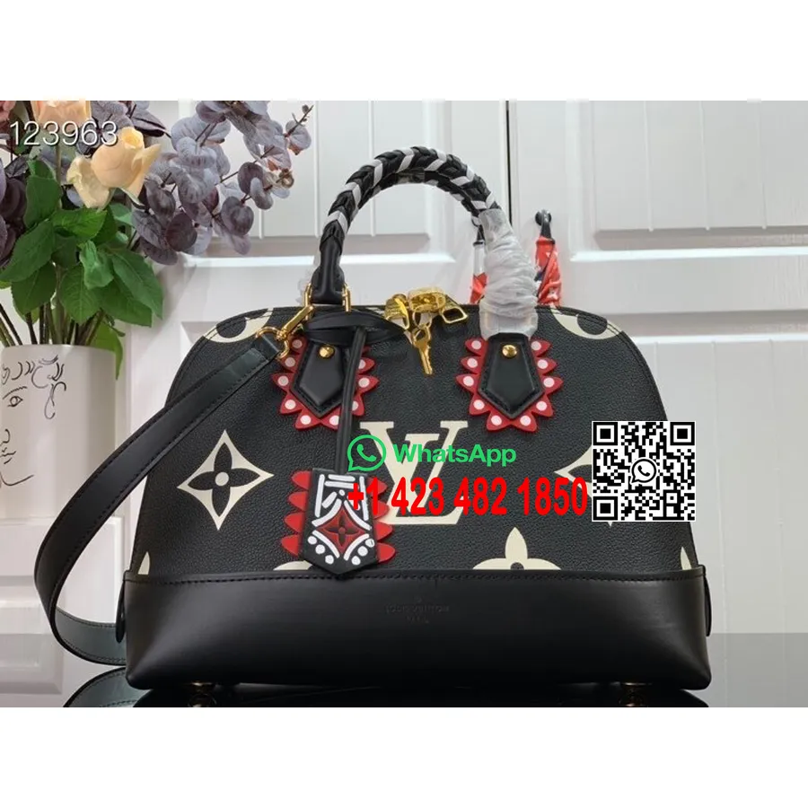 Louis Vuitton Ravasz Neo Alma Táska 32 Cm-es Túlméretezett Monogramos Marhabőr Vászon őszi/téli 2020 Kollekció M44832, Noir