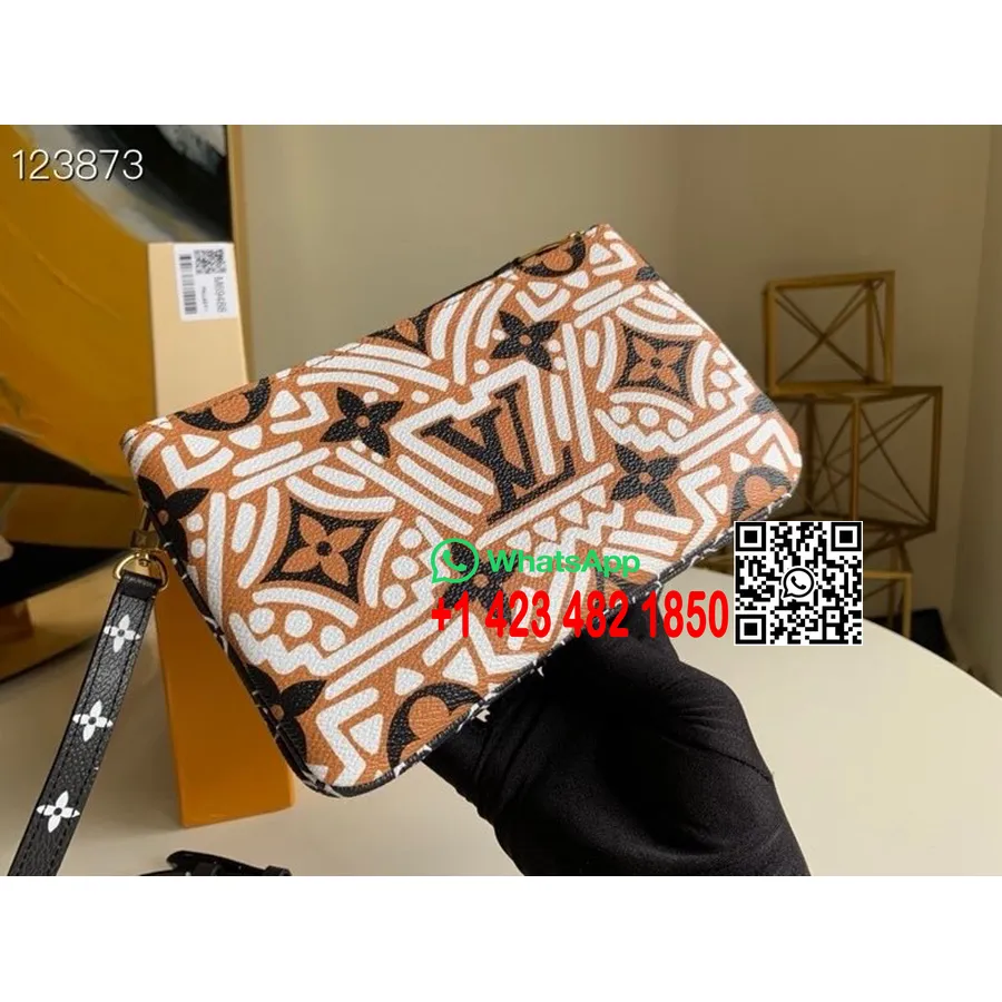 Louis Vuitton Crafty Pochette Ritsleting Ganda 20cm Monogram Empreinte Kanvas Koleksi Musim Semi/musim Panas 2020 M69488, Tan