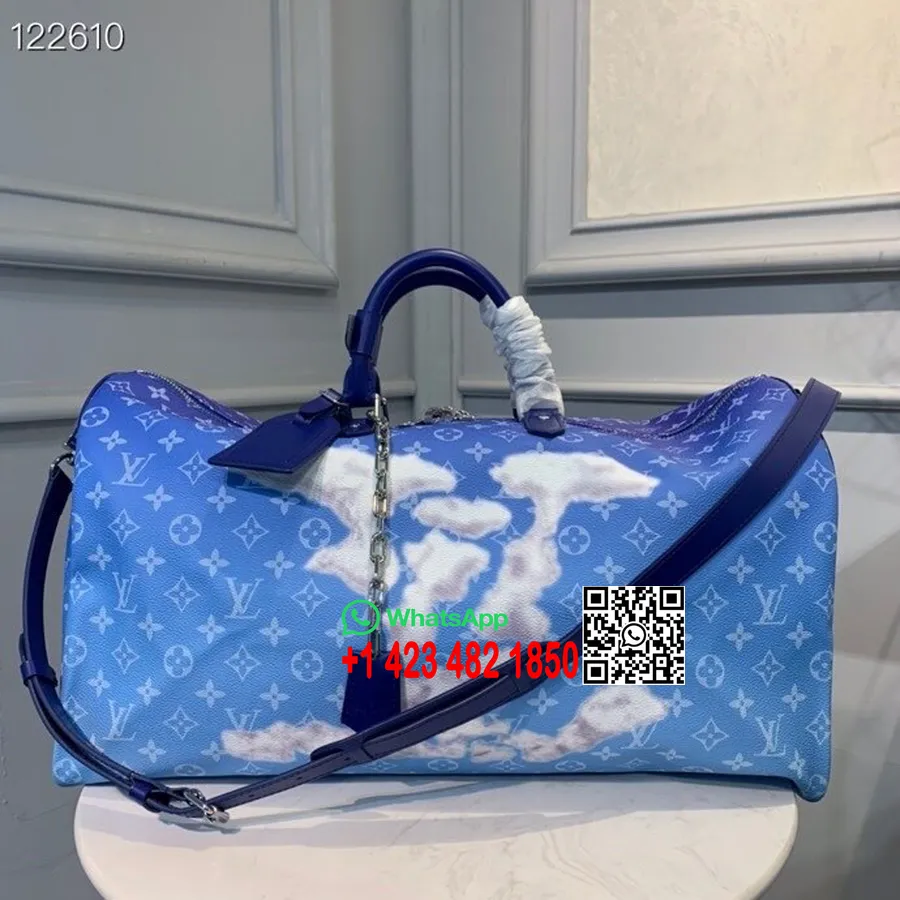 Louis Vuitton Keepall 50cm Toile Monogram Cloud Collection Printemps/été 2020 M86988, Bleu