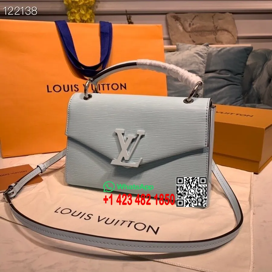 Taška Louis Vuitton Grenelle 24cm Epi Plátno Kolekce Jaro/léto 2020 M55779, Světle Modrá