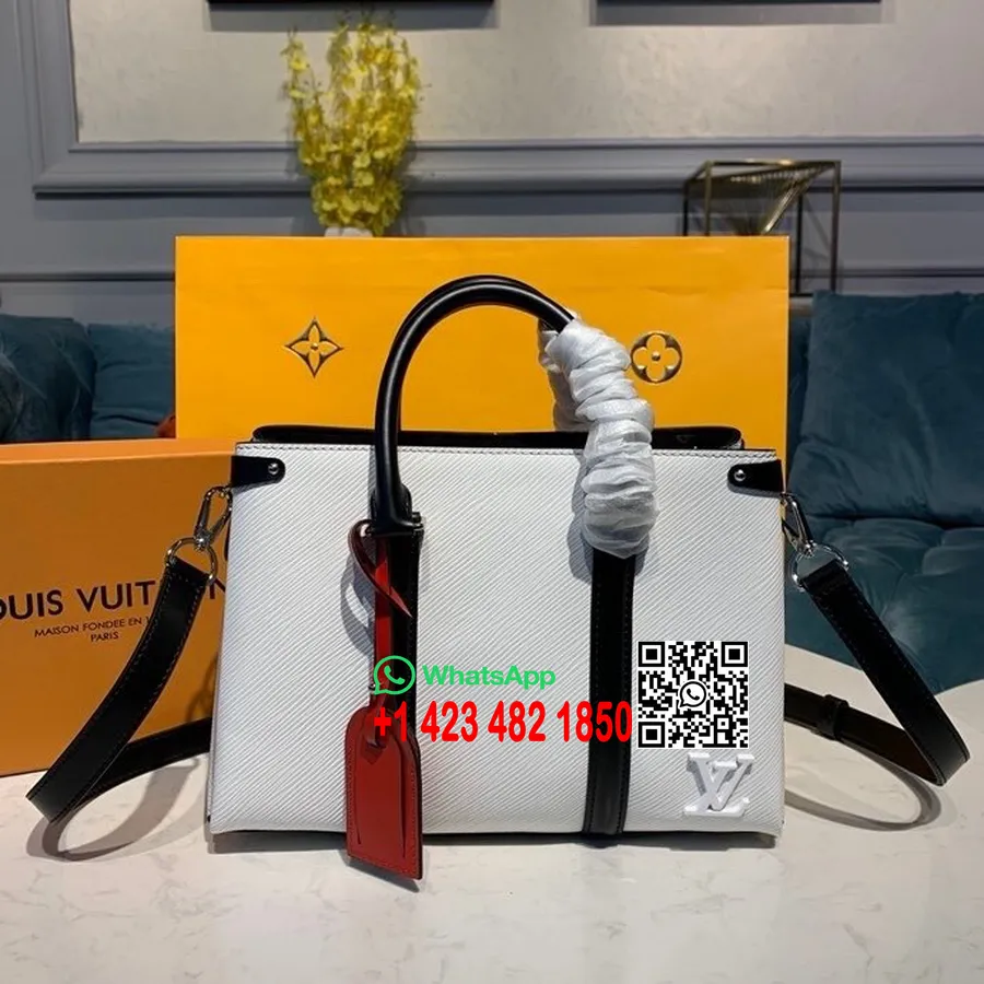 Louis Vuitton Soufflot Tote Bag 28cm Epi Canvas Vår/sommer 2020 Kolleksjon M55613, Hvit