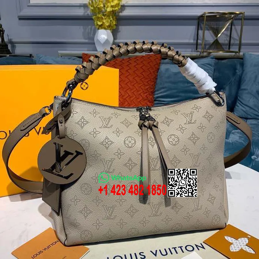 Louis Vuitton Beaubourg Taška S Tkanou Rukoväťou 32 Cm Mahina Z Teľacej Kože Plátno Jar/leto 2020 Kolekcia M56084, Galet