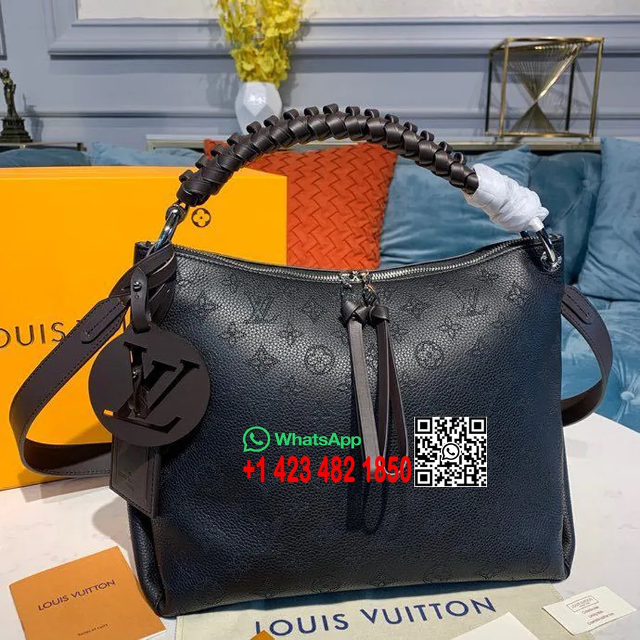 Louis Vuitton Beaubourg Taška S Tkanou Rukoväťou 32 Cm Mahina Z Teľacej Kože Plátno Jar/leto 2020 Kolekcia M56073, Noir