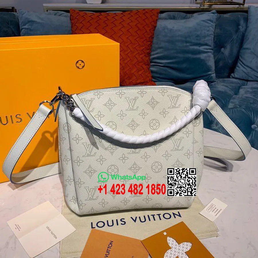 Louis Vuitton Beaubourg Taška S Tkanou Rukoväťou 32 Cm Mahina Z Teľacej Kože Plátno Jar/leto 2020 Kolekcia M56073, Biela