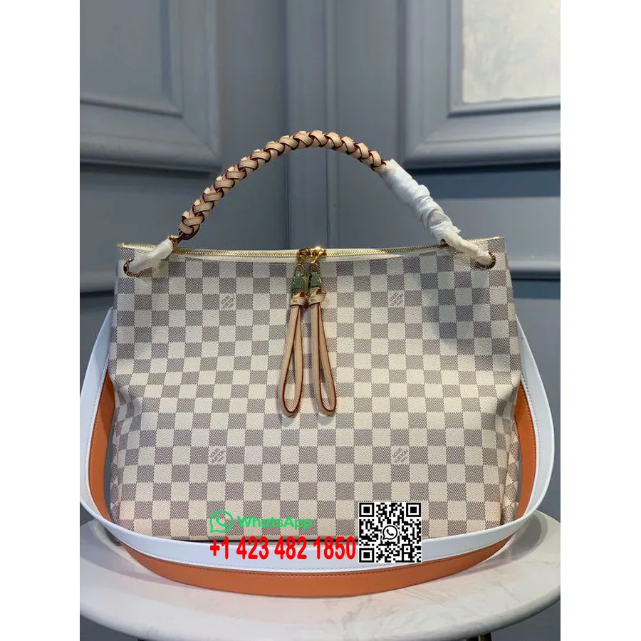 Louis Vuitton Beaubourg Szőtt Fogantyús Táska 32cm Damier Azur Vászon Tavasz/nyár 2020 Kollekció M40343 Barna