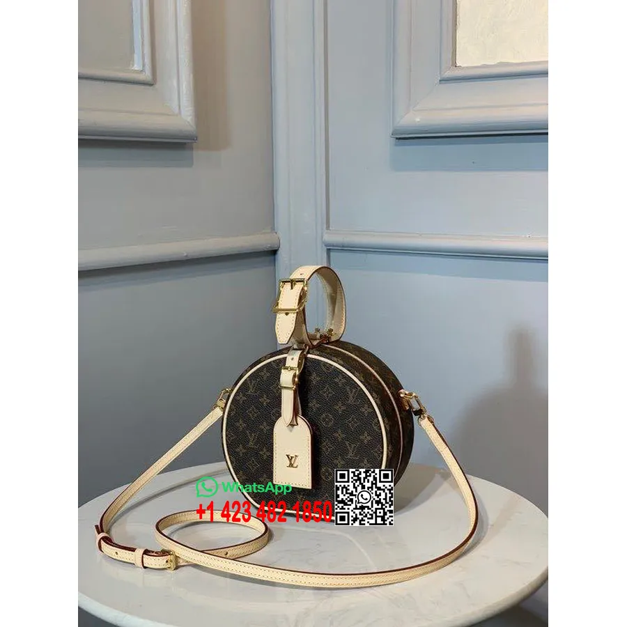 Louis Vuitton Petite Boite Chapeau τσάντα 15cm με Nfc Reader μονόγραμμα καμβάς συλλογή άνοιξη/καλοκαίρι 2020 M43514, καφέ