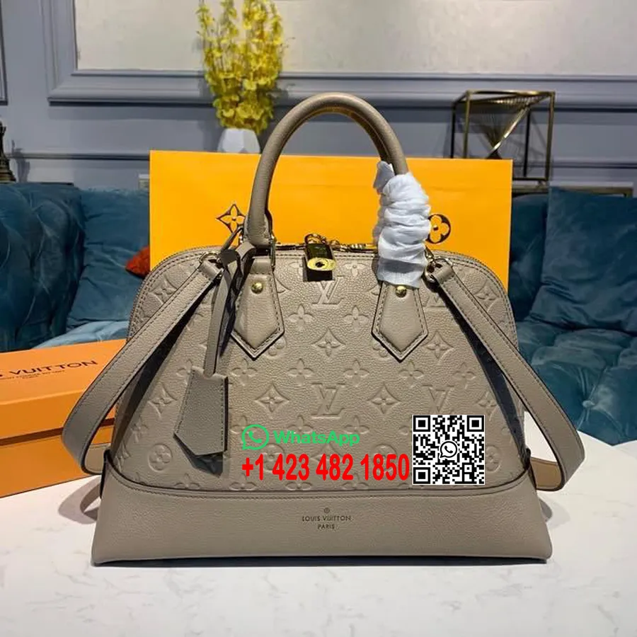 Louis Vuitton Neo Alma Veske 32 Cm Monogram Empreinte Lerret Vår/sommer 2020 Kolleksjon M44832, Taupe