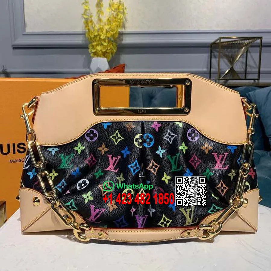 Tas Louis Vuitton Judy Mm 38cm Monogram Kanvas Multiwarna Koleksi Musim Semi/musim Panas 2020 M40255, Hitam