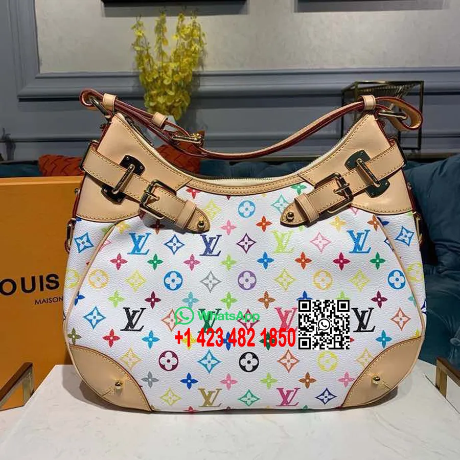 Louis Vuitton Claudia Skulderveske 38 Cm Monogram Flerfarget Lerret Vår/sommer 2020 Kolleksjon M40193, Hvit